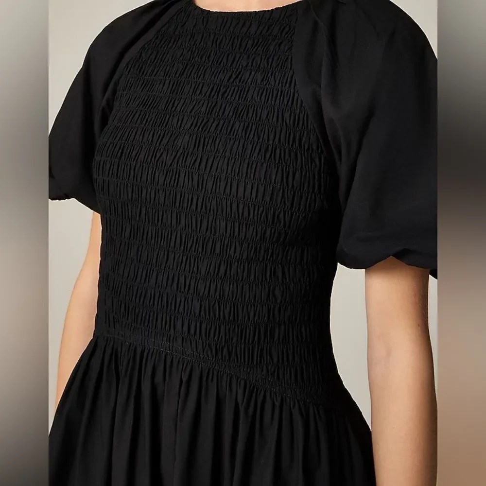 NWT J CREW Meadow dress in cotton poplin in black